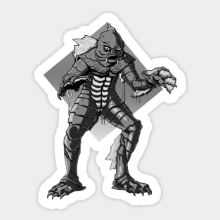 Creature from the Black Lagoon Black and White Sticker